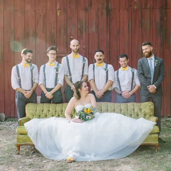 David’s Bridal Ivory Sheer Lace and Tulle Ball Gown Wedding Dress - Picture 7 of 10